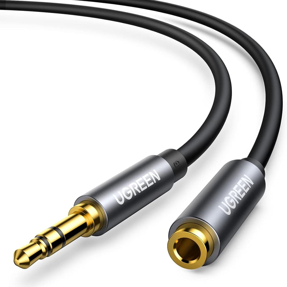 Ugreen AUX kabel 3.5mm mini jack (M/Ž) 1m, srebrn