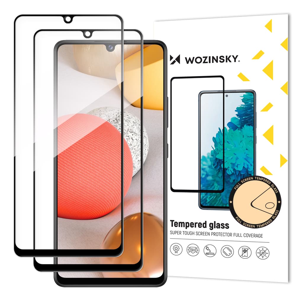 Wozinsky 2x Kaljeno steklo Full Glue za Samsung Galaxy A42 5G črno