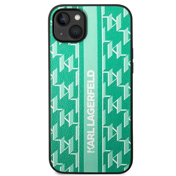 Karl Lagerfeld ovitek za iPhone 14 Plus (6,7") Monogram Stripe, zelen 3