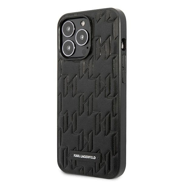 Ov. Karl Lagerfeld Monogram Plaque za iPhone 13/13 Pro - Črn 2