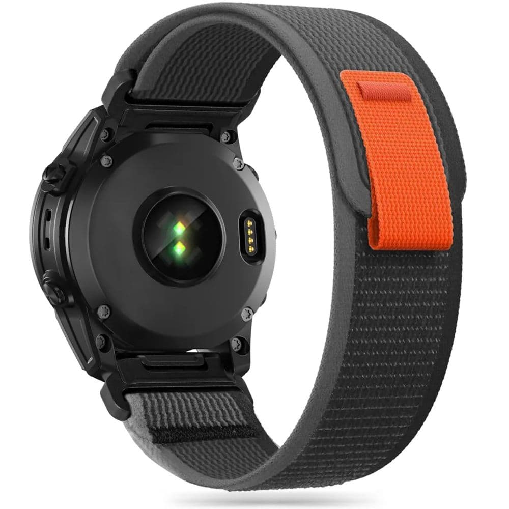Tech-Protect Najlonski pašček za Garmin Fenix 3/5X/3HR/5X Plus/6X/6X Pro/7X, Črno-Oranžen