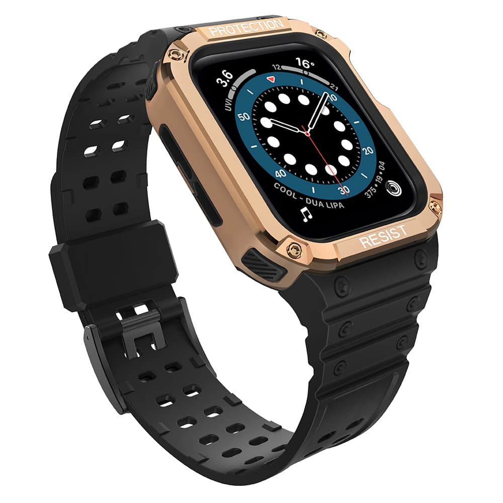 Hurtel Protect Strap Band za Apple Watch 42/44/45mm, črna, rose gold
