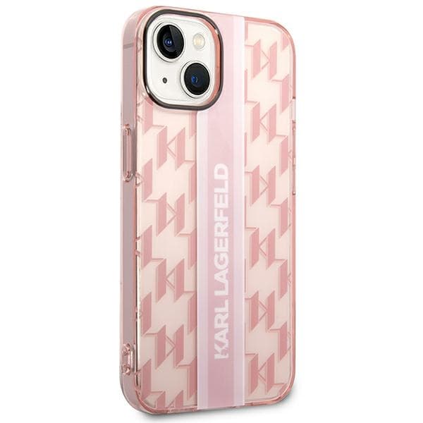 Karl Lagerfeld ovitek za iPhone 14 Plus Mono Vertical Stripe, roza 4