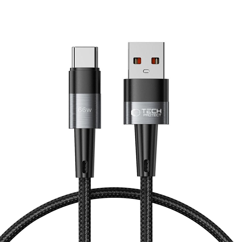 Tech-Protect UltraBoost USB-C/USB-A kabel 66W 6A 0.5m - Siva