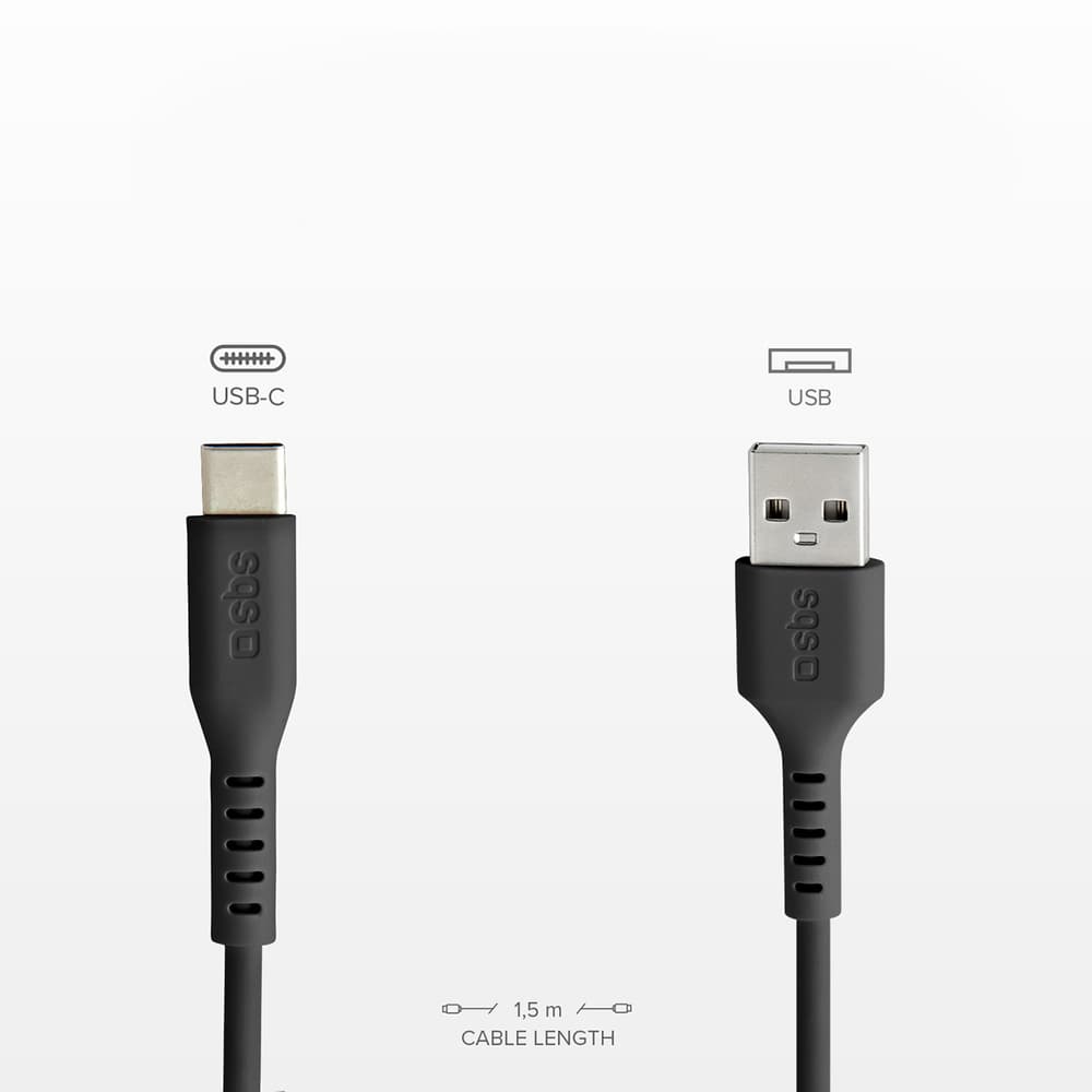 SBS kabel USB-A - USB-C 1.5m - črn 6