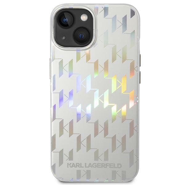 Karl Lagerfeld ovitek za iPhone 14 Plus Monogram Iridescent, srebrn 3