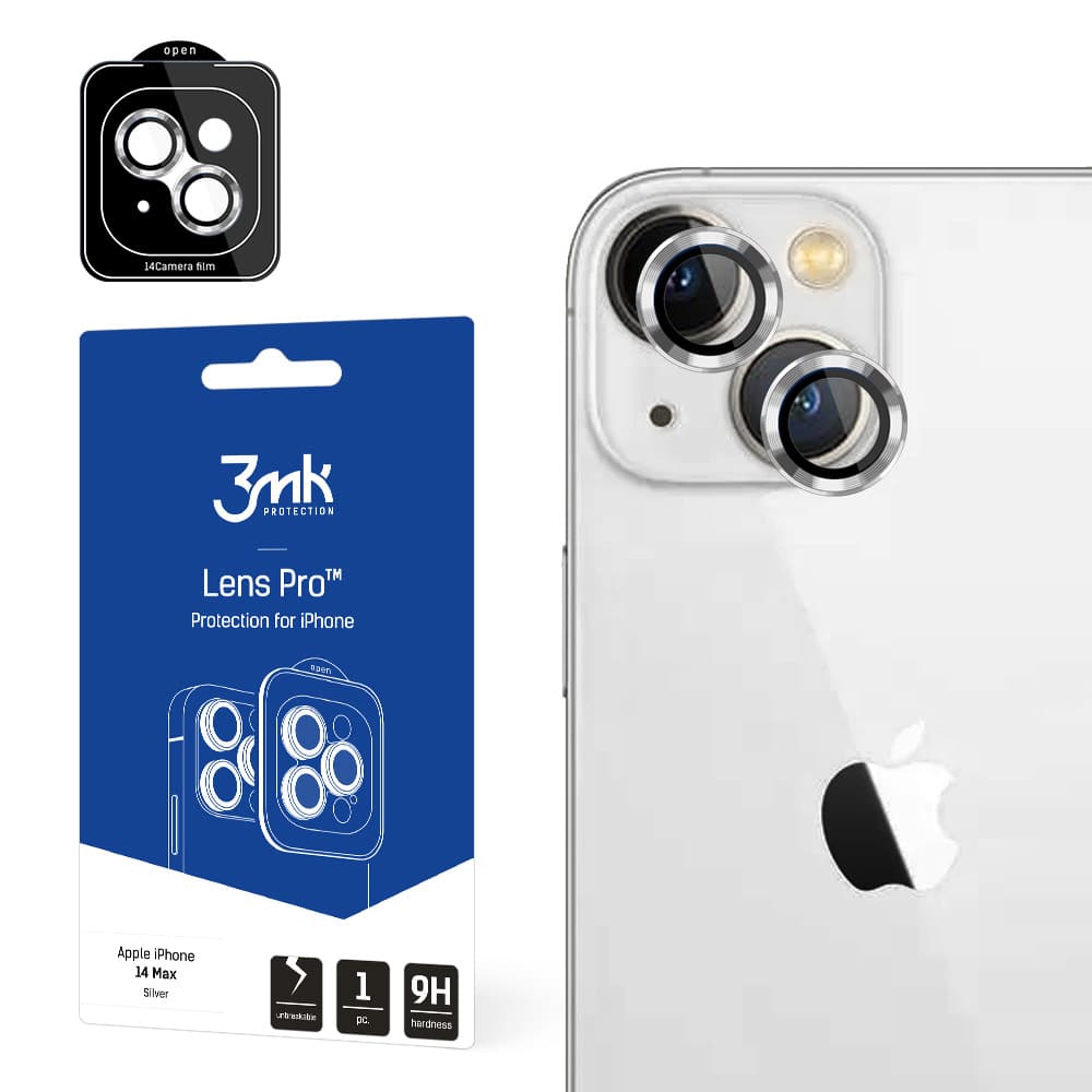 Steklo za kamero 3mk Lens Protection Pro za iPhone 14 Plus, 9H, srebrna