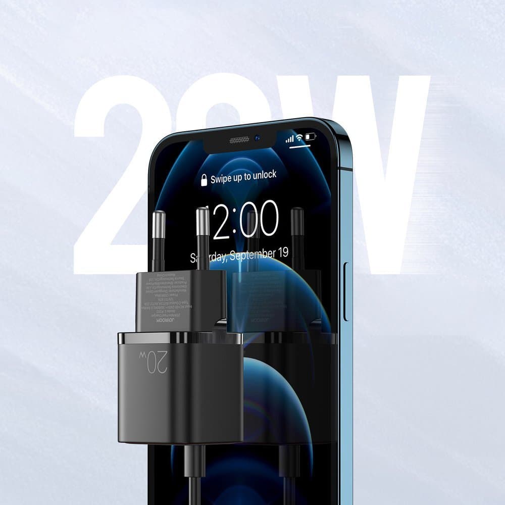Joyroom USB-C PD 20W hitri polnilnik Quick Charge 3.0, črn 2