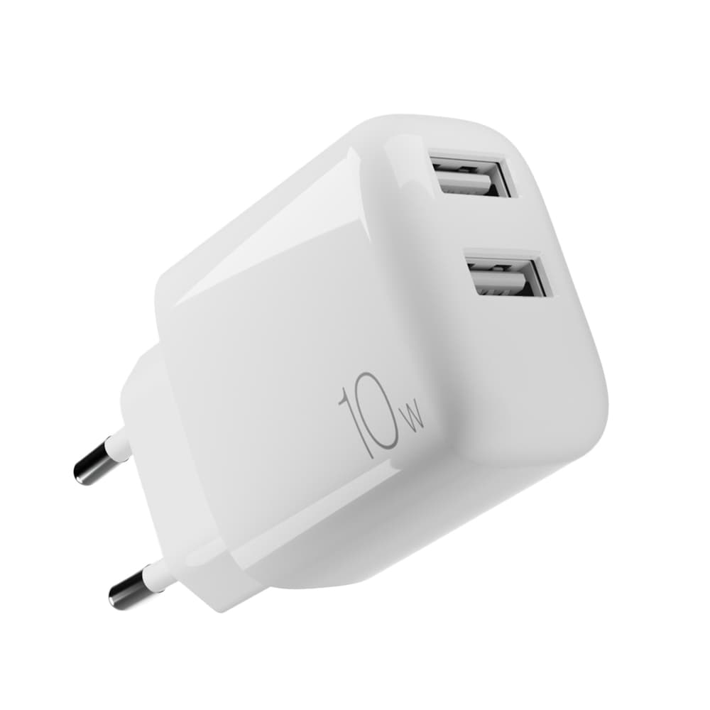 Puro PROLITE 10W 2x USB-A stenski polnilnik - bel 5