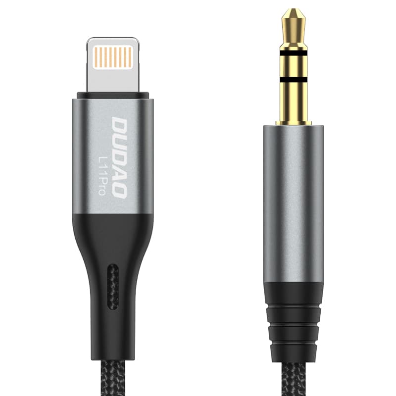Dudao L11PRO Lightning na 3.5mm avdio kabel 1m - siv