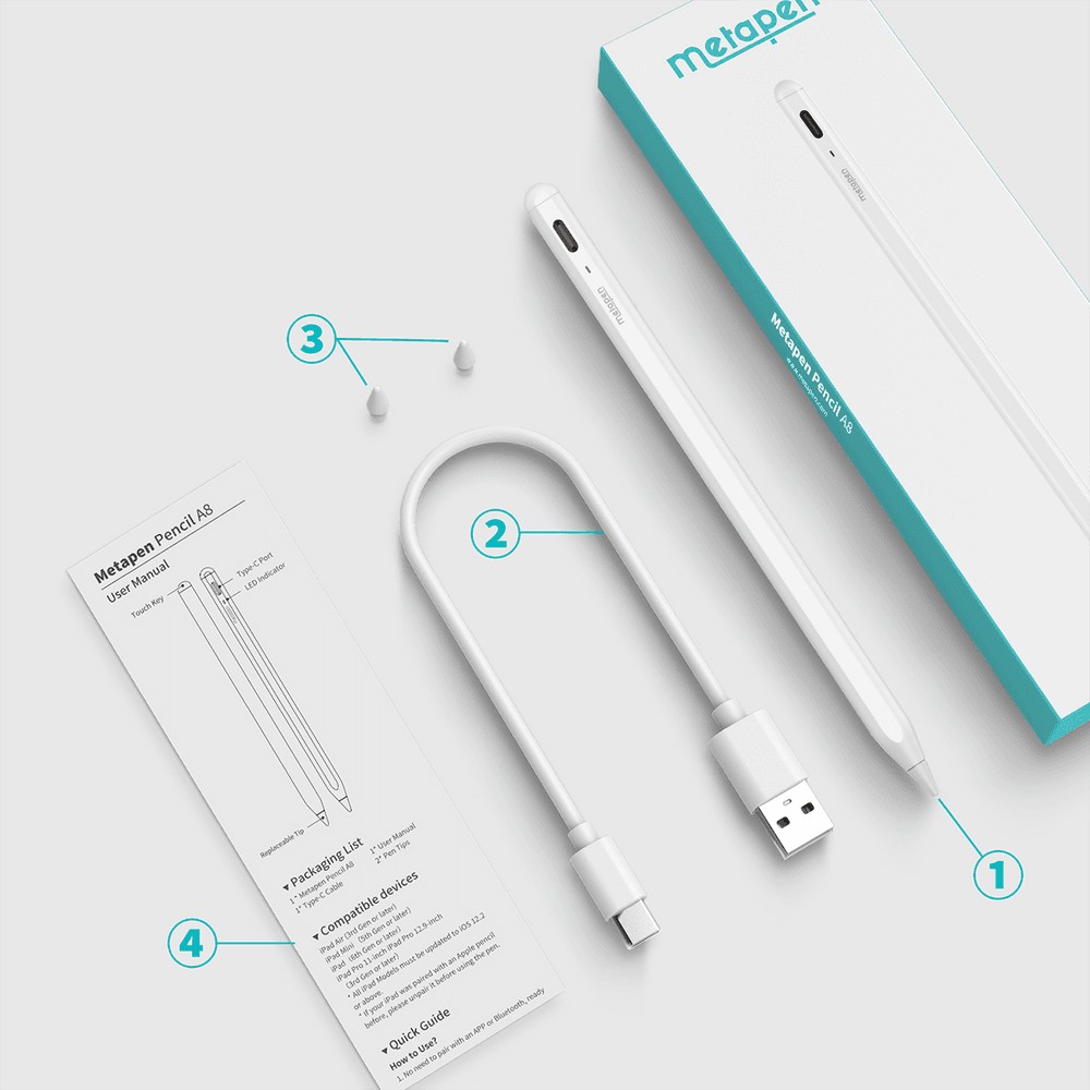 Metapen Pencil A8 za iPad - bela 2