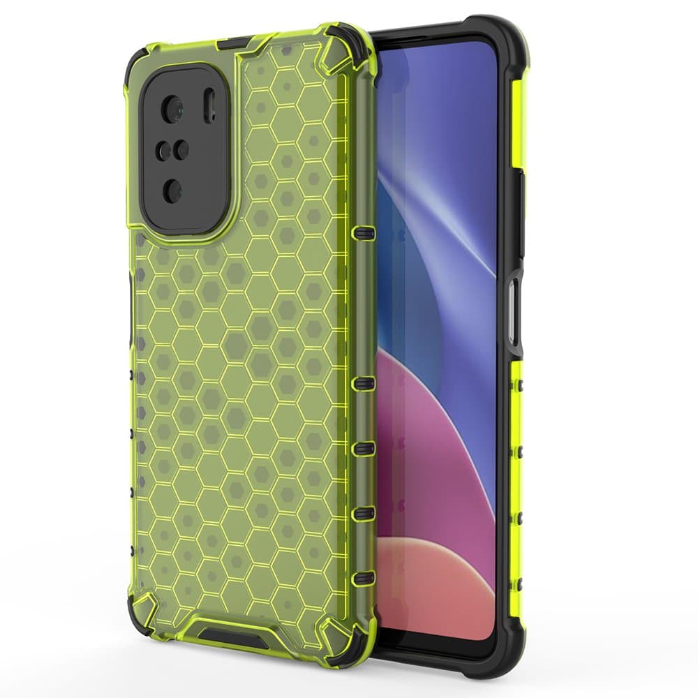 Honeycomb ovitek z odbijačem za Xiaomi Redmi K40 Pro+/K40 Pro/K40/Poco F3, zelen
