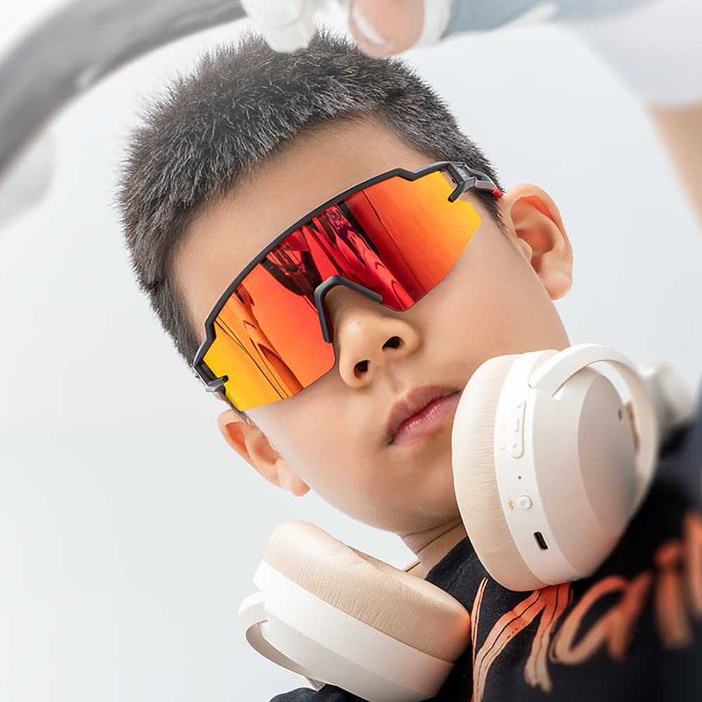 Rockbros kolesarska očala za otroke, polarizirana, UV zaščita (črna) 8