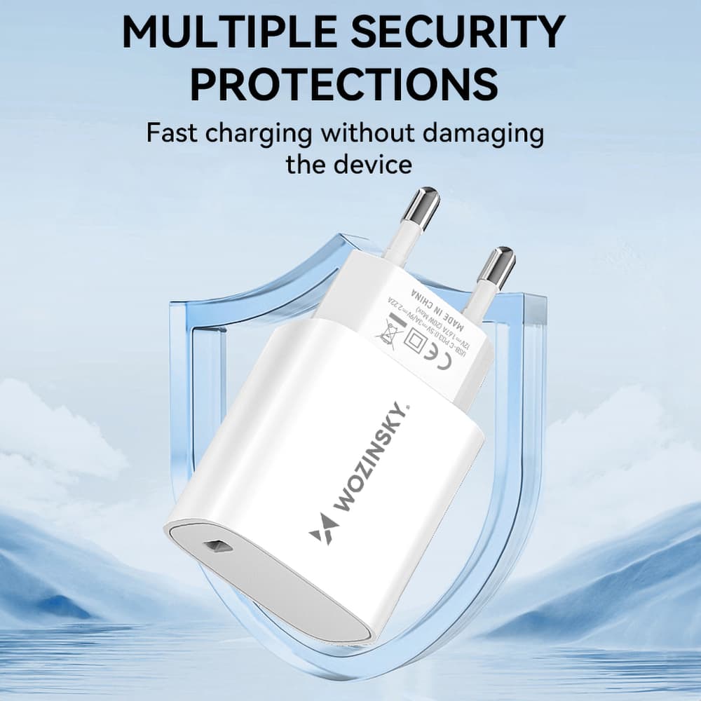 Stenski polnilnik Wozinsky WGWCCW 20W, USB-C - bel 6