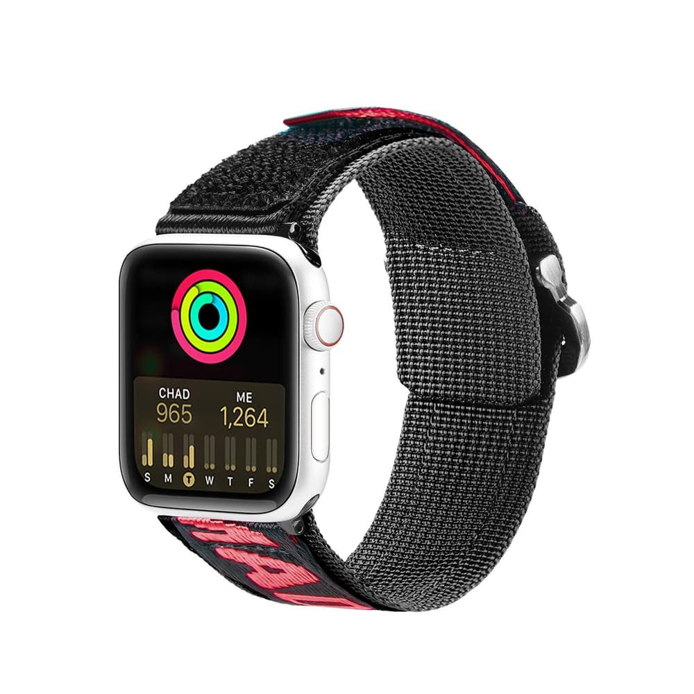 Dux Ducis Strap (Outdoor) pašček za Apple Watch Ultra/SE/9-1 (49-42 mm), najlon, črno-rdeč