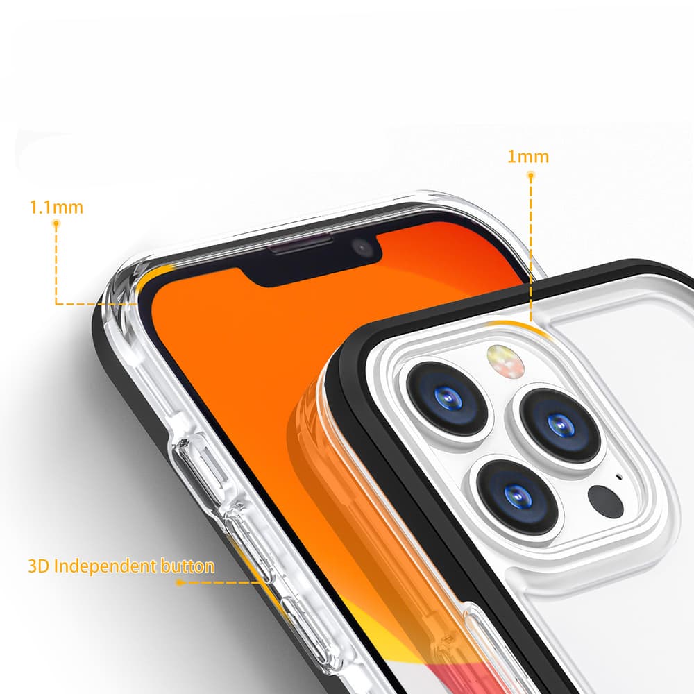 Hurtel Clear 3in1 ovitek za iPhone 14 Plus, črn okvir 3