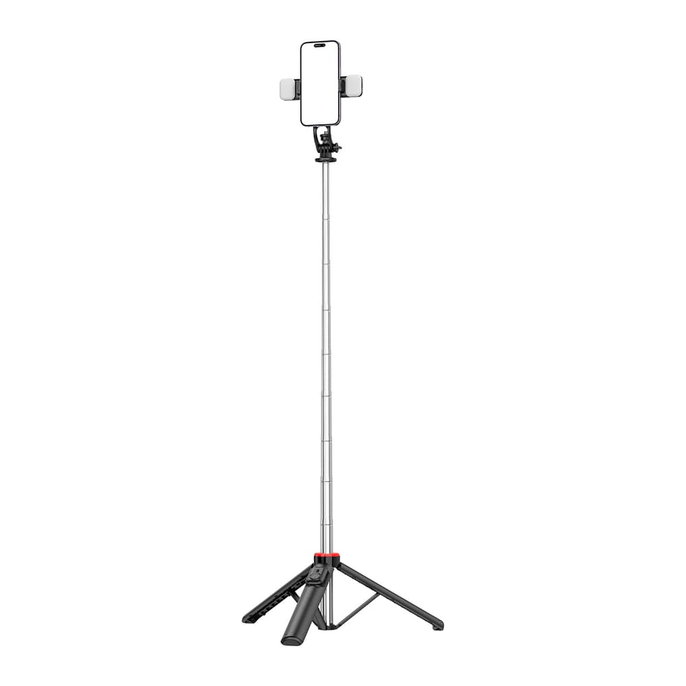Hurtel WC13YDS selfie palica/stativ, 1.3m z dvojno lučjo, črna