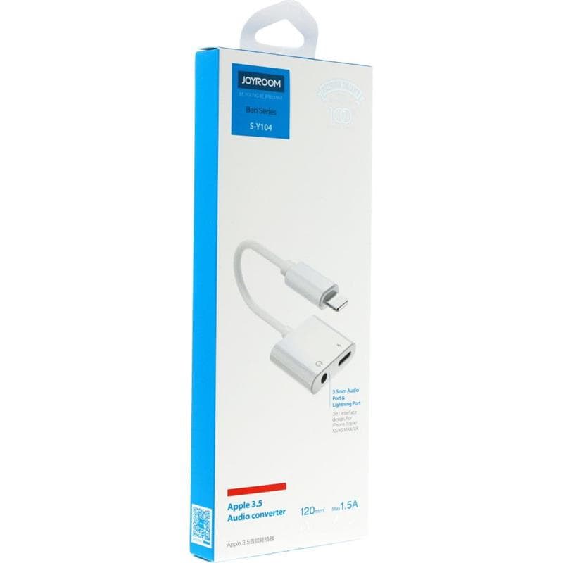 Joyroom S-Y104 adapter Lightning - 3.5mm mini jack / Lightning, bel 5