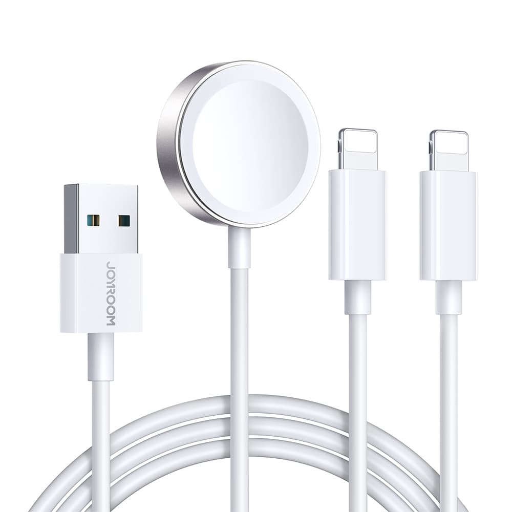 Joyroom S-IW007 3v1 magnetni polnilni kabel USB-A na Lightning, 1.2m, bel
