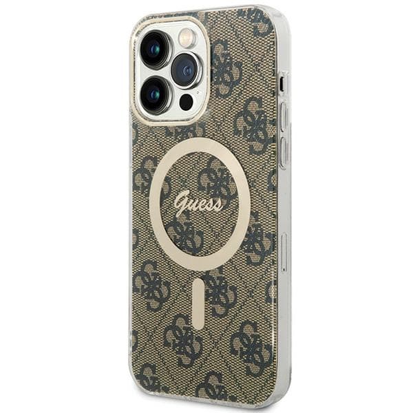 Ovitek Guess IML 4G MagSafe za iPhone 15 Pro Max - rjav