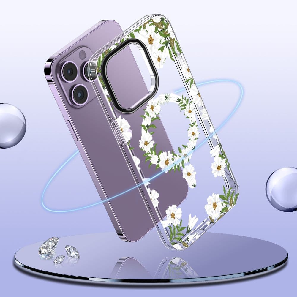 Tech-Protect MagMood MagSafe ovitek za iPhone 15 Pro - Marjetice s listi 3