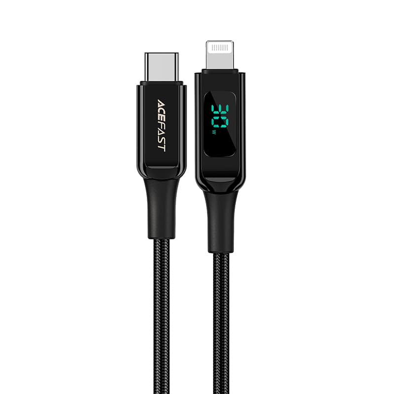 Acefast USB-C v Lightning kabel 1.2m, 30W, 3A, črn (C6-01)