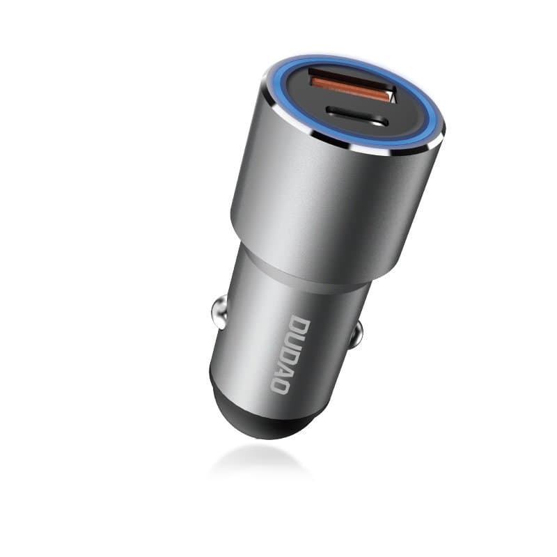 Avtomobilski polnilnik Dudao USB / USB Type C Power Delivery Quick Charge 22,5 W - siv 3