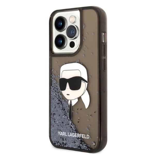 Karl Lagerfeld Glitter Karl's Head etui za iPhone 14 Pro Max - črna 2