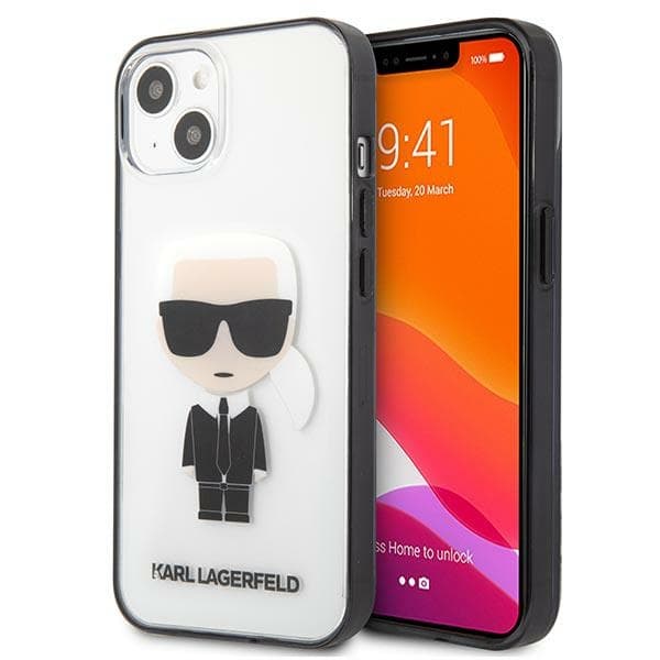 Karl Lagerfeld Ikonik Karl ovitek za iPhone 13 mini - prozoren