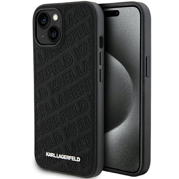 Karl Lagerfeld Quilted K vzorec ovitek za iPhone 15 Plus / 14 Plus - črna