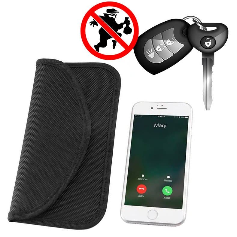 Faradayev etui proti kraji za ključe avtomobila in telefon, 20x11cm