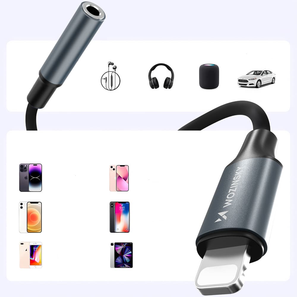 Wozinsky WALJ-01 Lightning na 3.5mm adapter (črn) 7