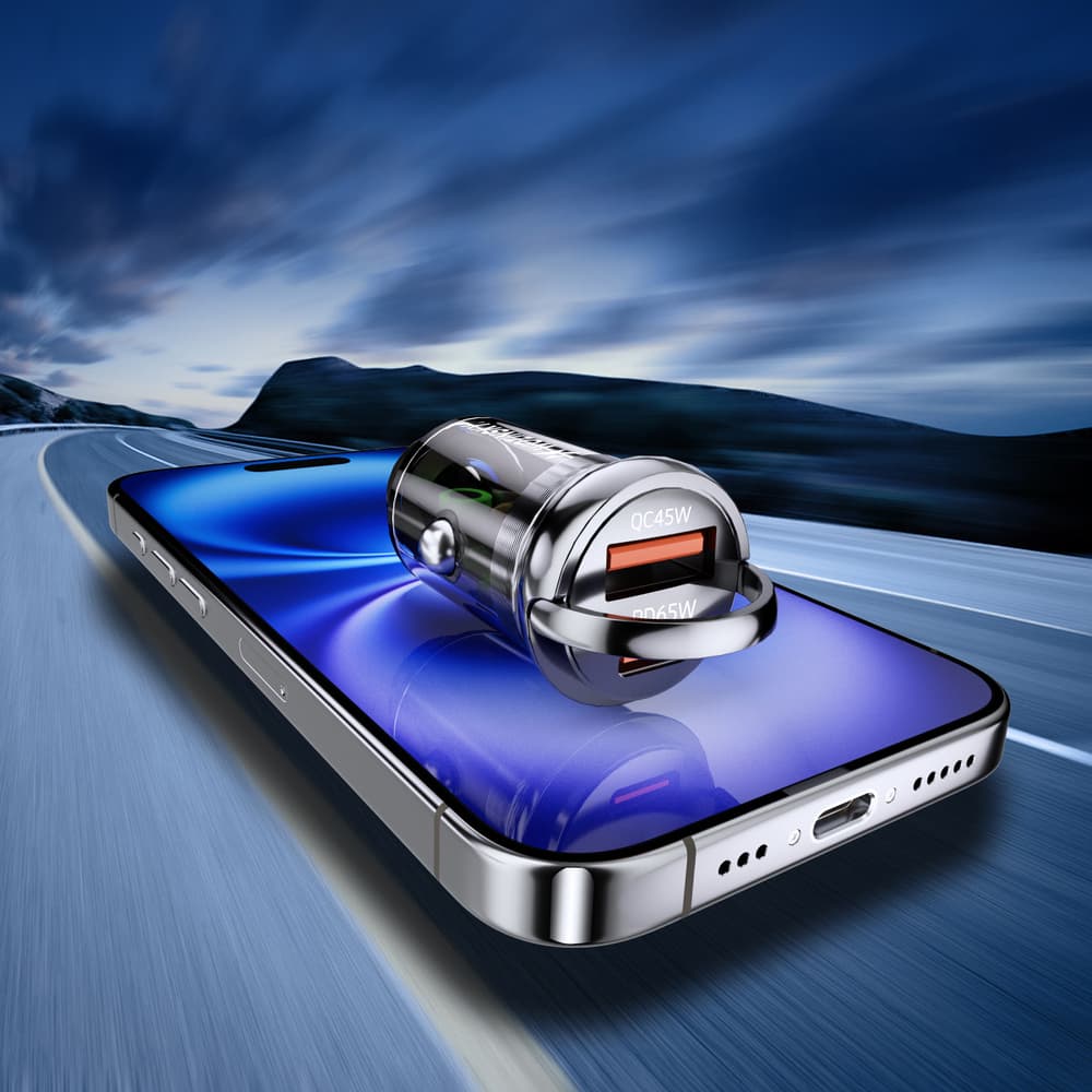 Avto polnilnik Wozinsky 65W USB-C PD in USB-A QC 3.0 - črn 8