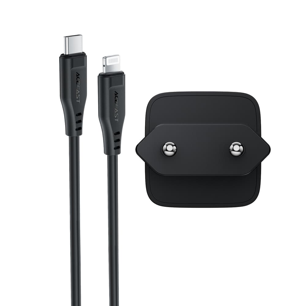 Acefast A118 30W GaN USB-C polnilnik s kablom Lightning, črn 7