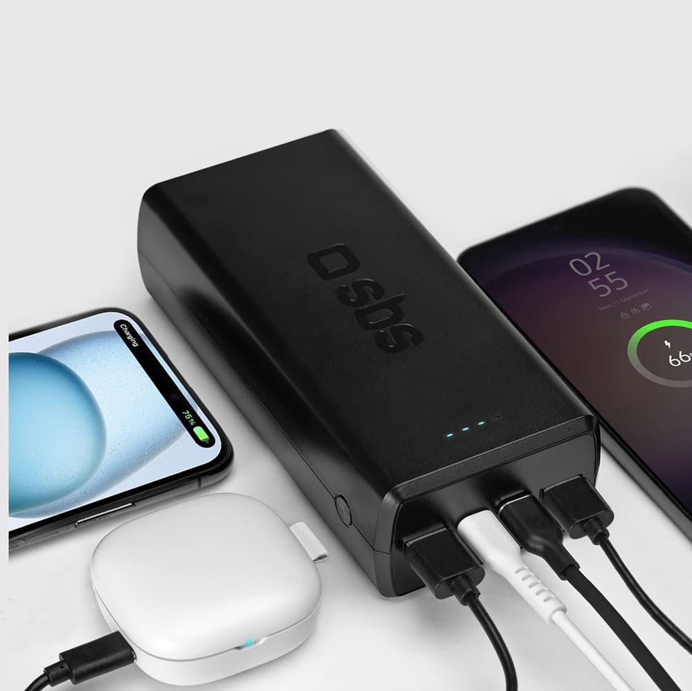 Powerbank SBS TTBB30000PD20K, 30000 mAh, 2x USB-C, 2x USB-A, črna 6