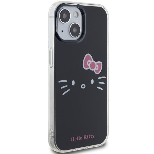 Hello Kitty ovitek IML Kitty Face za iPhone 15 - črna 4