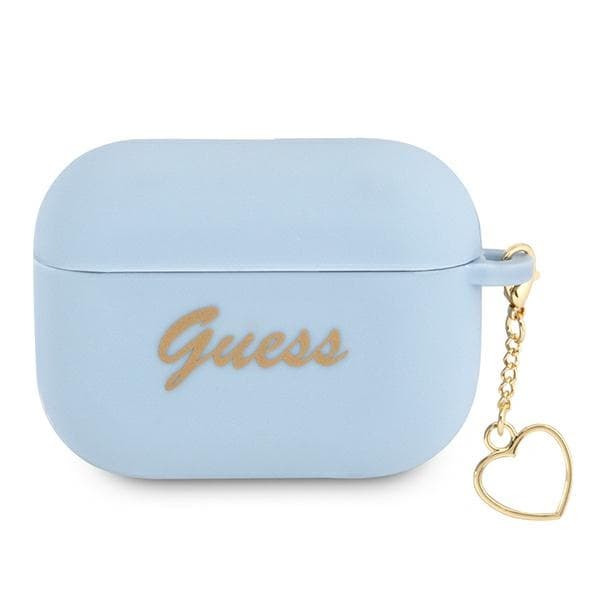 Ovitek za AirPods Pro Guess Silicone Charm Heart - modra