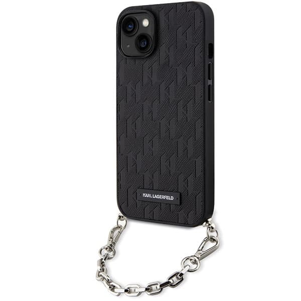 Karl Lagerfeld Saffiano Monogram ovitek s etui Chain za iPhone 14 6.1"