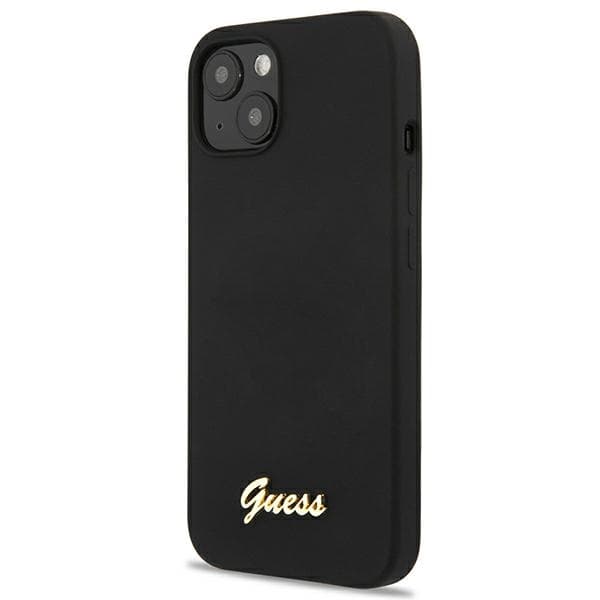 Ovitek Guess Silicone Script Gold Logo za iPhone 13 6.1" - črna 2