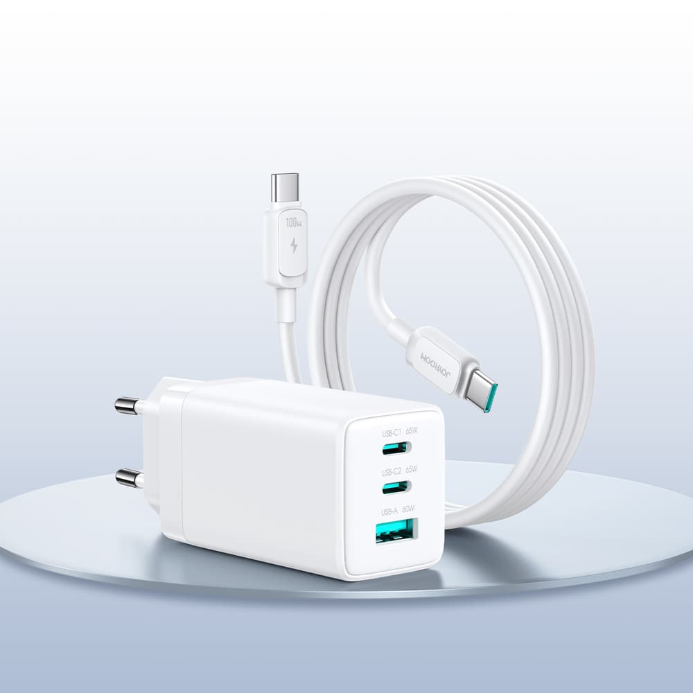 Joyroom JR-TG10 65W GaN polnilec, 2x USB-C + USB-A, bel 8