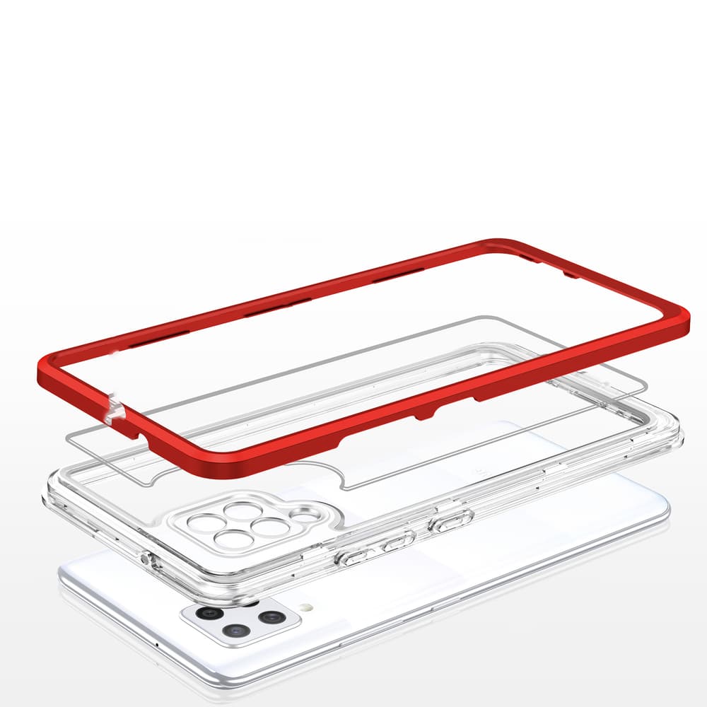 Hurtel ovitek Clear 3in1 za Samsung Galaxy A42 5G, rdeč 5