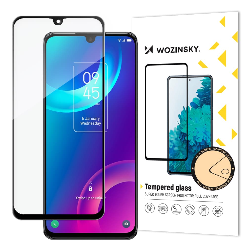 Wozinsky Kaljeno steklo Full Glue za TCL 30 Plus - Črn okvir