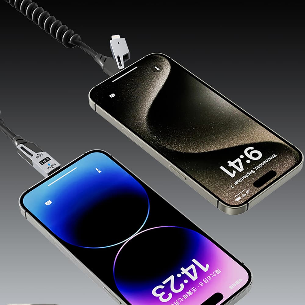 Dudao L20 Pro 4v1 kabel, USB-A/USB-C na Lightning/USB-C, 1.5m, črn 7
