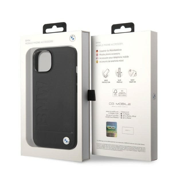 BMW ovitek za iPhone 14 Plus 6.7" (usnjeni, črn) 8