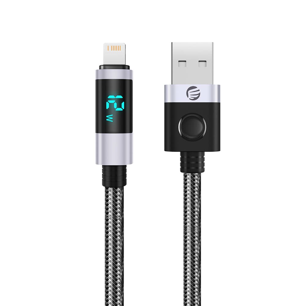 Orico LDA2L USB-A v Lightning kabel, 12W, LED, 0.5m – črn/srebrn