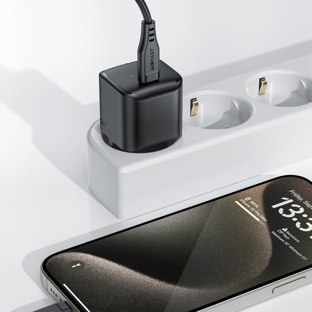 Acefast A77 Mini PD 30W GaN USB-C polnilec, črn 5