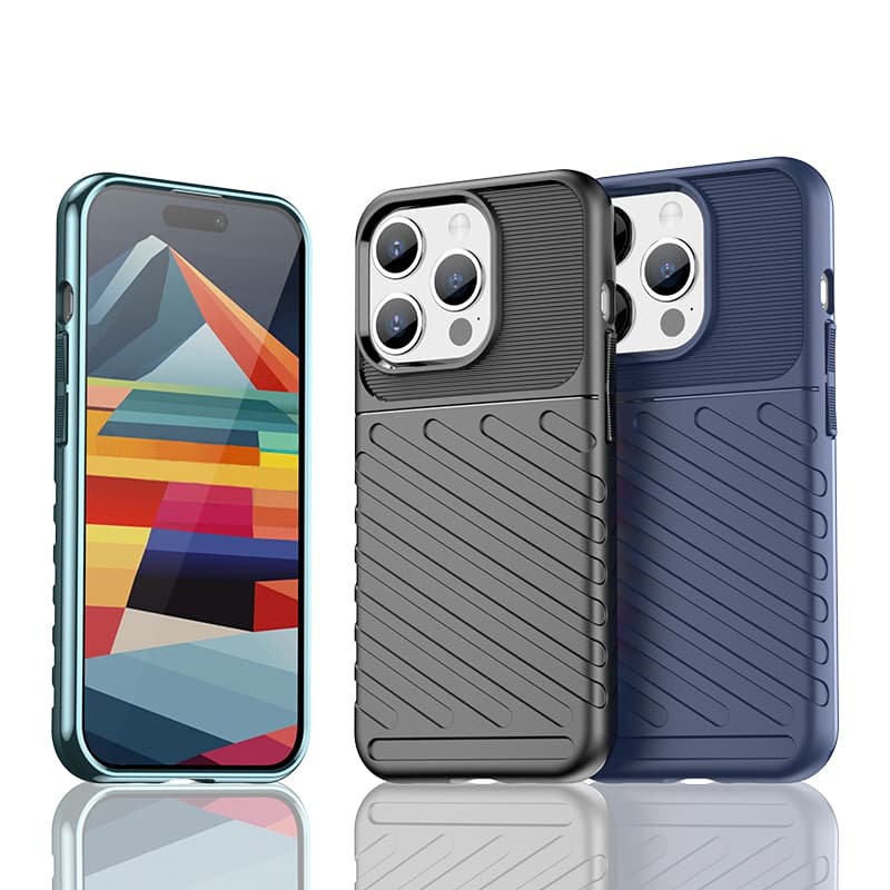 Oklepljen ovitek za iPhone 15 Pro Hurtel Thunder Case - moder 6