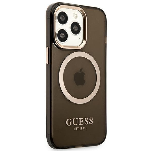 Guess Gold Outline Translucent MagSafe etui za iPhone 13 Pro Max - črna 4