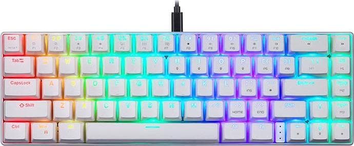 Motospeed CK67 65% mehanska tipkovnica 67 tipk / bela / RGB / Kailh Red
