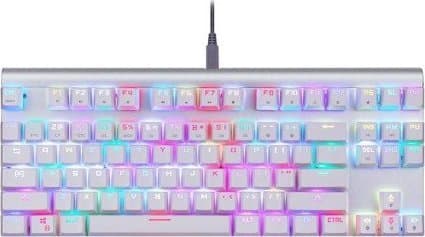 Motospeed CK101 TKL mehanska tipkovnica 87 tipk / bela / RGB / Outemu